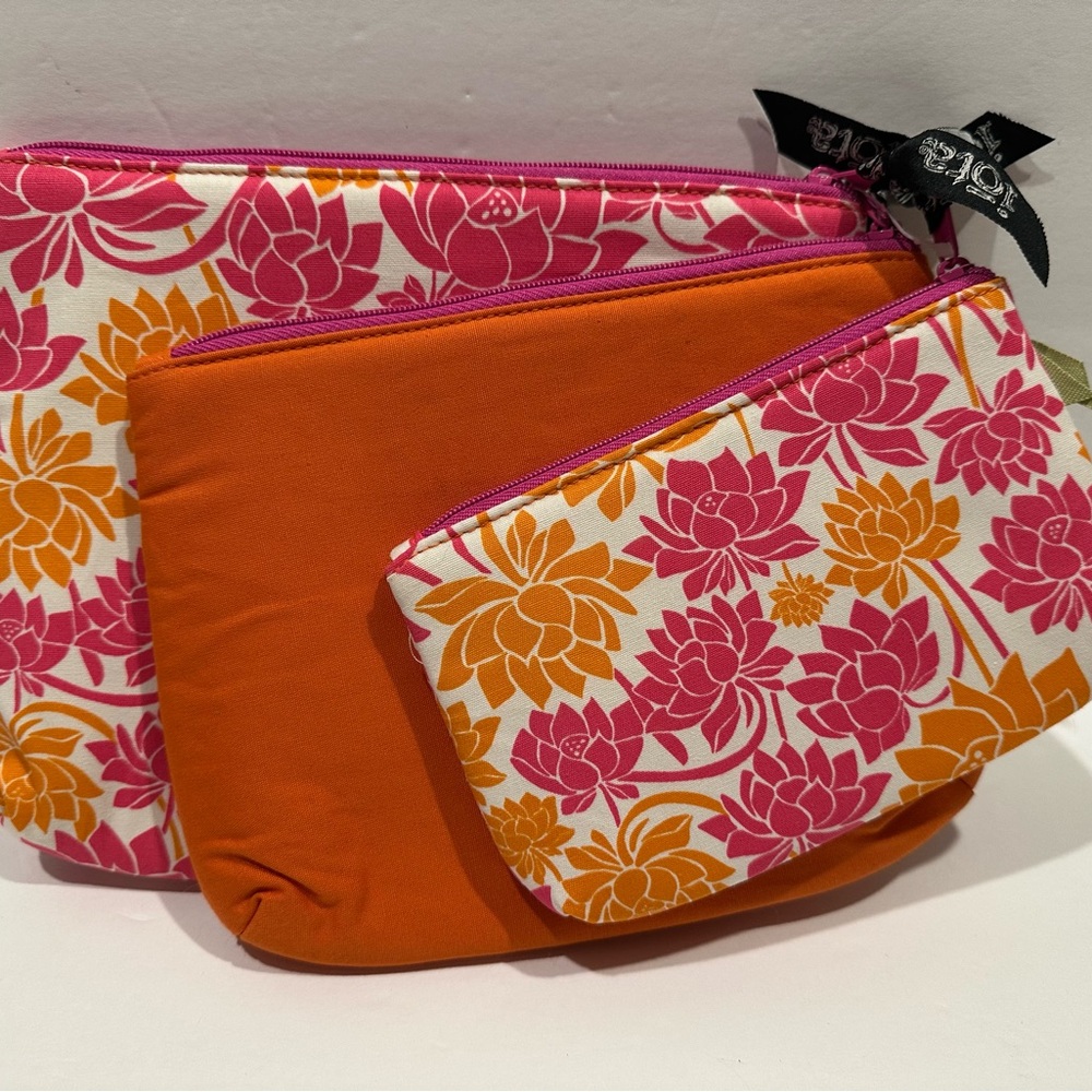 Iota Chic Floral Cosmetic Bag 3 pc Set